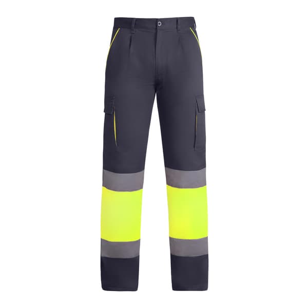 Pantalón de trabajo ENIX · PLOMO/AMARILLO FLUOR
